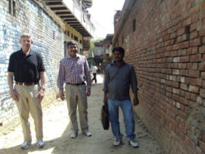 Dickie Cralle with the rug buyers in India