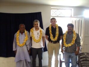 Dickie Cralle with the rug buyers in India