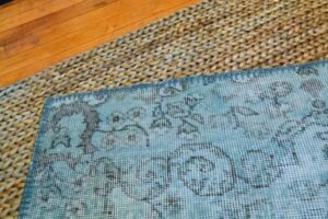 Jute Woven Mat with Turkish Overdyed Rug