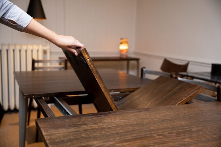 expanded wood dining table