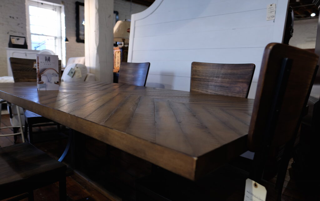 Magnolia Home trestle table at green front furniture, perfect for holiday hosting