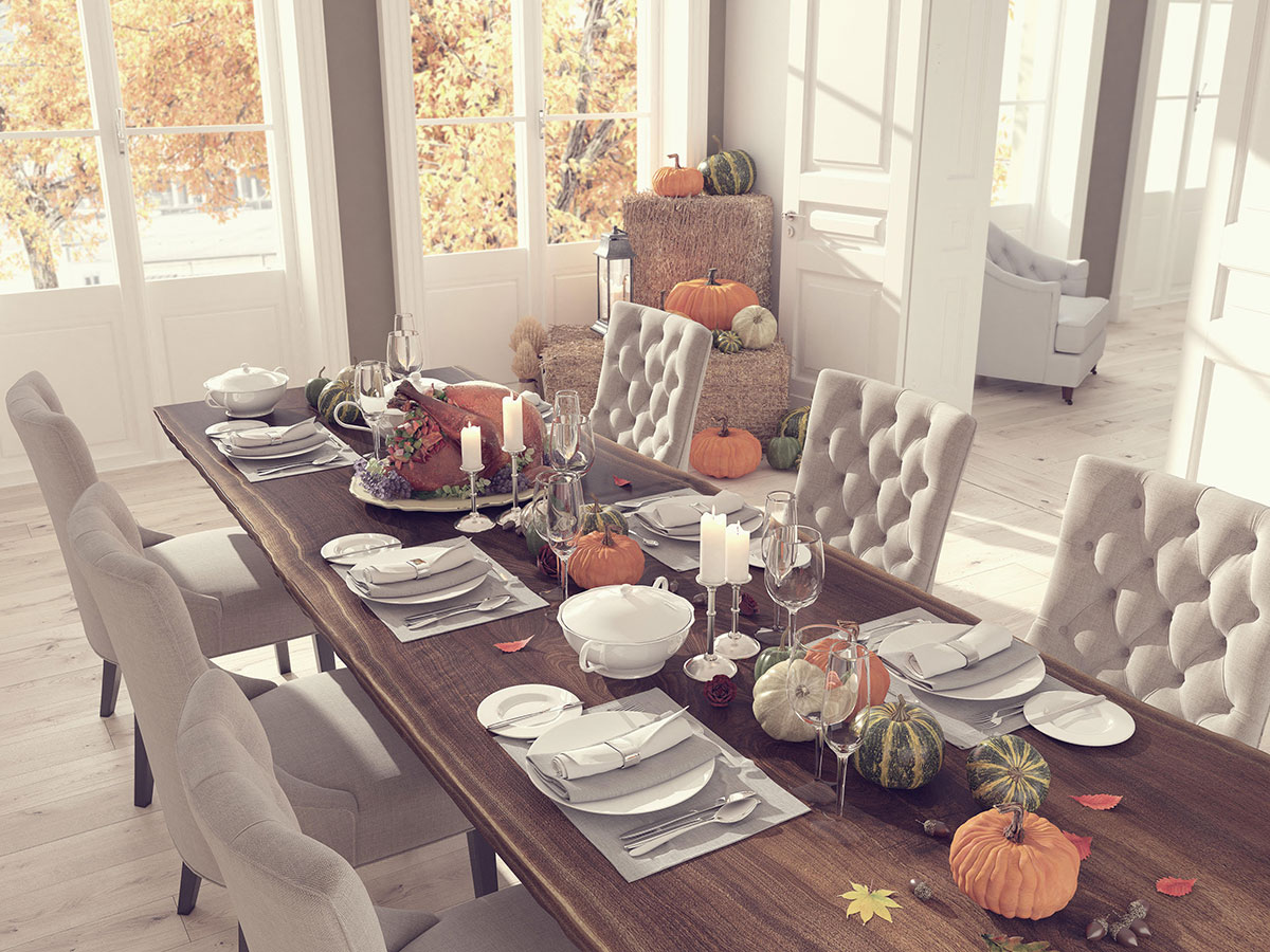 Green Front Northern Virginia dining room with fall decor