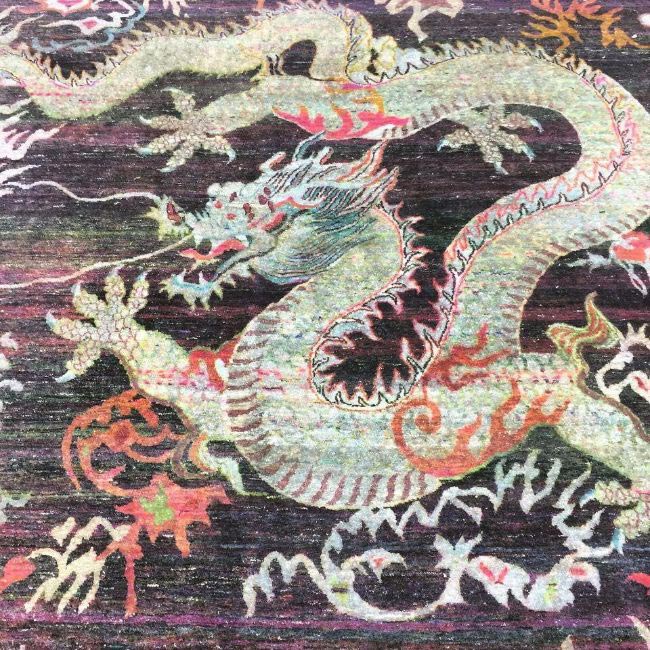 ornamental dragon pattern on luxury rug