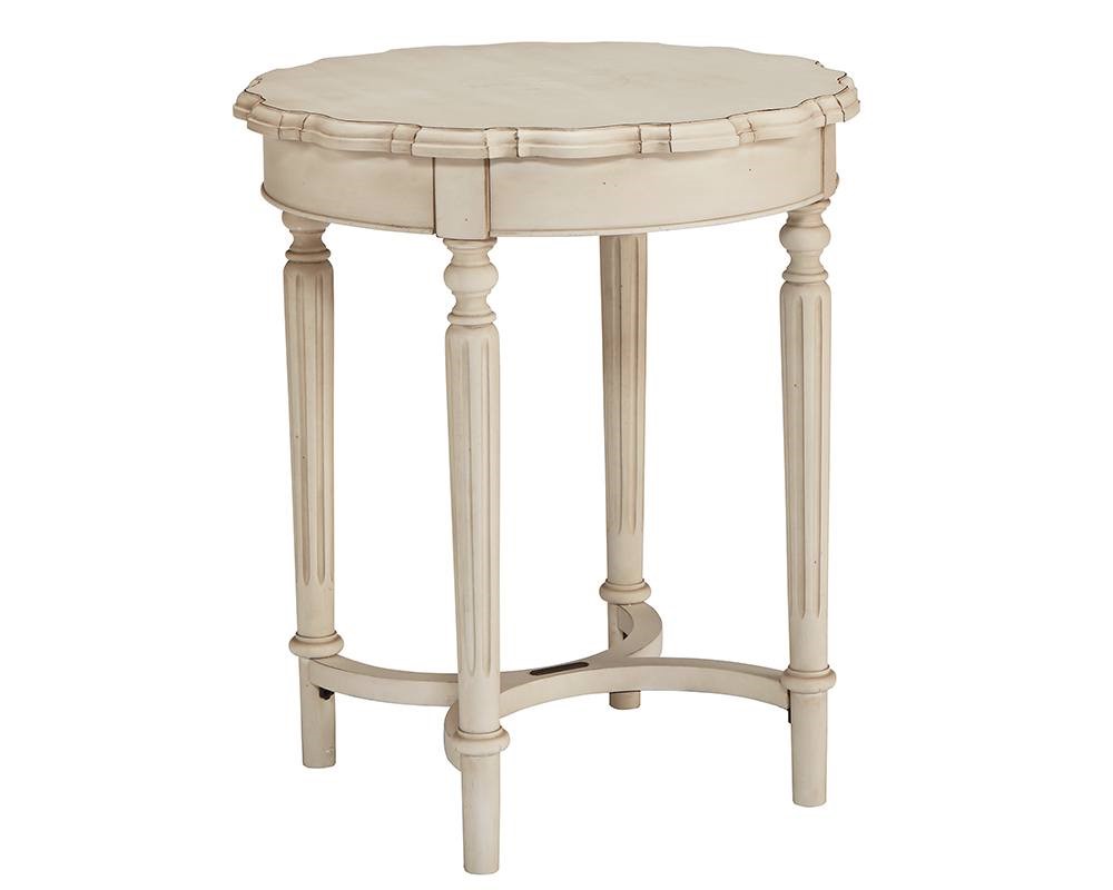 Pie Crust Side Table in White