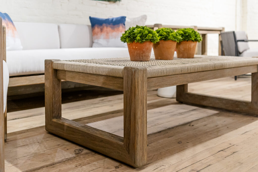 Contemporary wooden outdoor furniture, coffee table