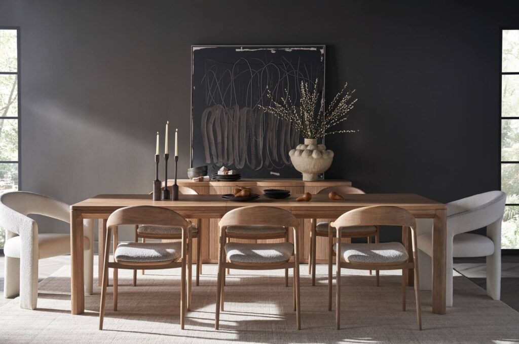 Universal dining table, wood furniture, modern furniture