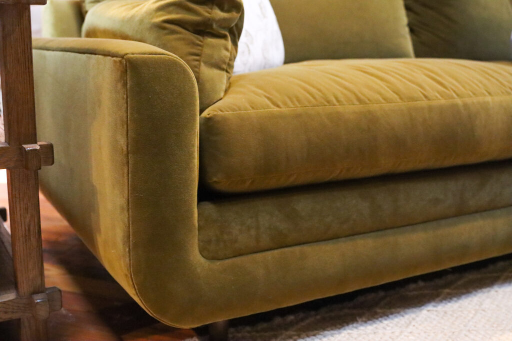 green velvet sofa at Green Front Furniture